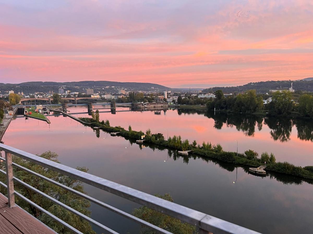 Penthouse Wohnung Mit Schoenem Moselblick In Metternich Koblenz  Luaran gambar