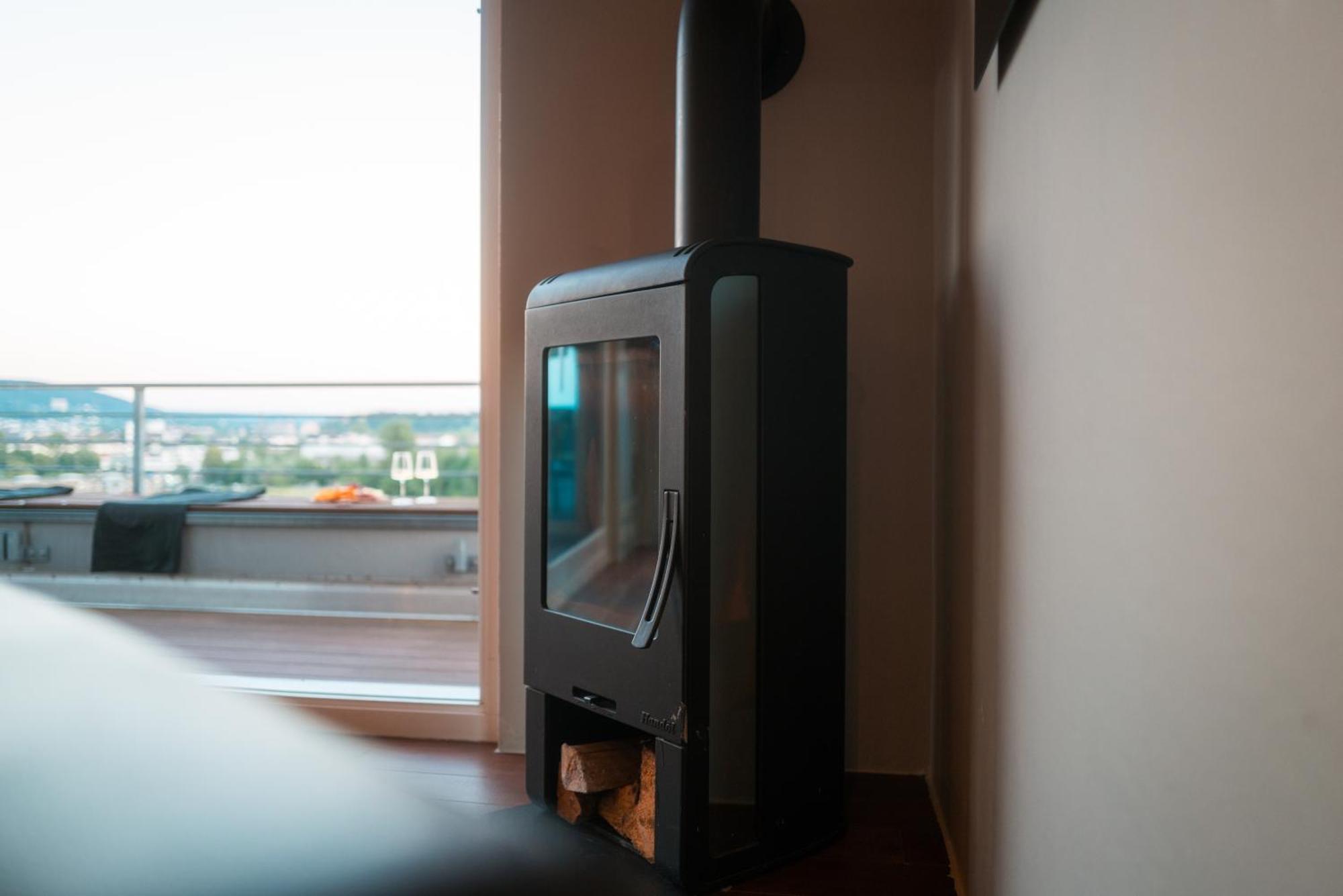 Penthouse Wohnung Mit Schoenem Moselblick In Metternich Koblenz  Luaran gambar
